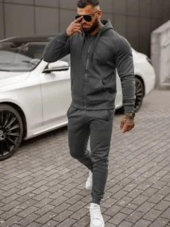 Outlet Herren Sportanzug Anthrazit JS/68C10386/5Z Herren Trainingsanzüge Ohne Print