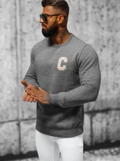 Discount Herren Sweatshirt Anthrazit NB/MF2019 Herren Sweatshirts Mit Print | Sweatshirts Ohne Kapuze