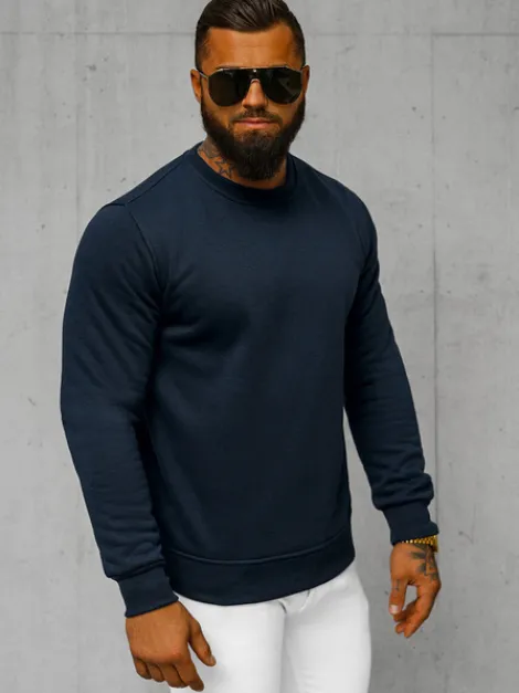 Best Herren Sweatshirt Dunkelblau JS/2001-10Z Herren Sweatshirts Ohne Kapuze
