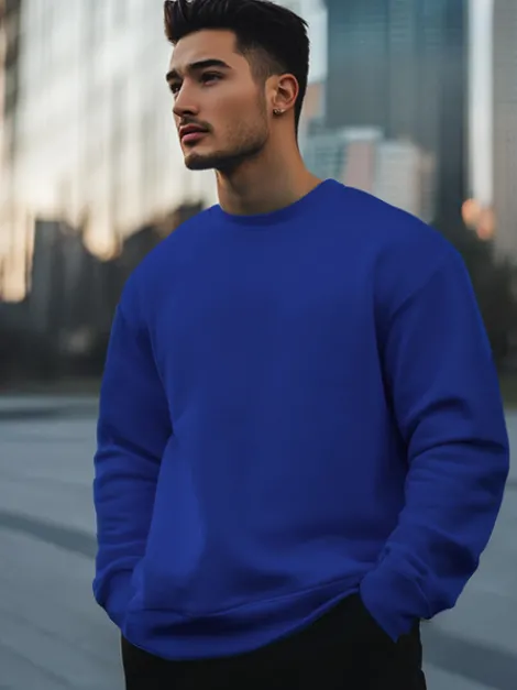 New Herren Sweatshirt Kobalt JS/2001-10Z Herren Sweatshirts Ohne Kapuze