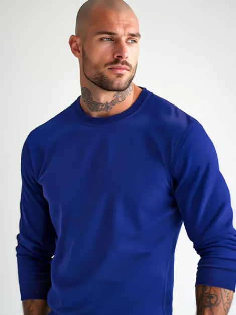 Online Herren Sweatshirt Kobalt JS/2001-10Z Herren Sweatshirts Ohne Kapuze