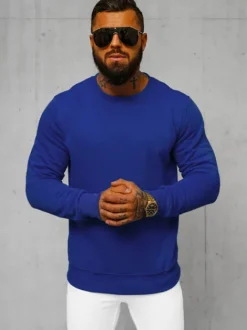 Sale Herren Sweatshirt Kobalt JS/2001-10Z Herren Sweatshirts Ohne Kapuze