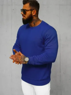 Sale Herren Sweatshirt Kobalt JS/2001-10Z Herren Sweatshirts Ohne Kapuze