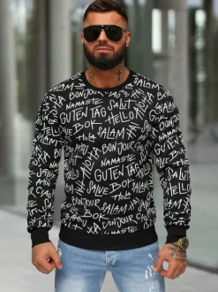 New Herren Sweatshirt JS/8B1188/3 Herren Sweatshirts Mit Print | Sweatshirts Ohne Kapuze