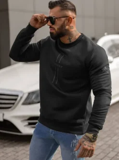 New Herren Sweatshirt JS/8B1358/3 Herren Sweatshirts Mit Print | Sweatshirts Ohne Kapuze