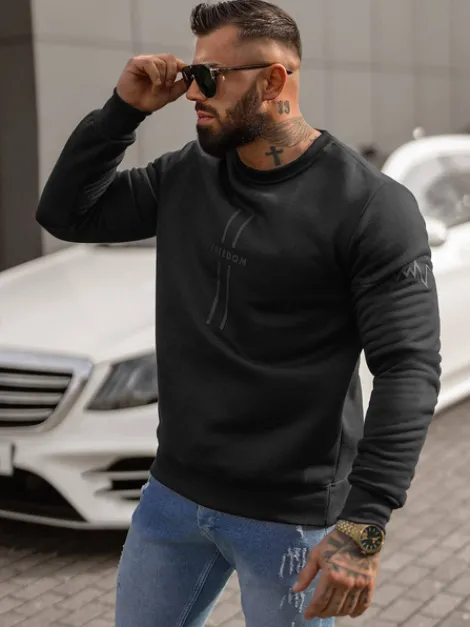 New Herren Sweatshirt JS/8B1358/3 Herren Sweatshirts Mit Print | Sweatshirts Ohne Kapuze