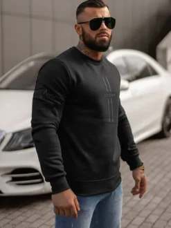 New Herren Sweatshirt JS/8B1358/3 Herren Sweatshirts Mit Print | Sweatshirts Ohne Kapuze