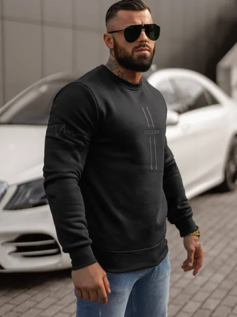 New Herren Sweatshirt JS/8B1358/3 Herren Sweatshirts Mit Print | Sweatshirts Ohne Kapuze