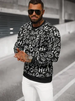 Hot Herren Sweatshirt JS/8B1221/3 Herren Sweatshirts Mit Print | Sweatshirts Ohne Kapuze