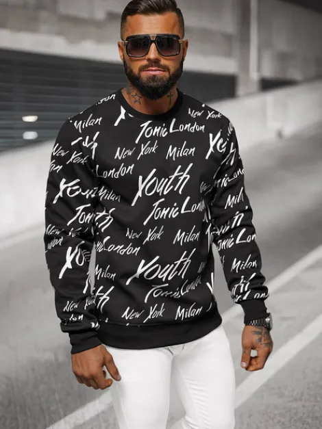 Online Herren Sweatshirt JS/8B1189/3 Herren Sweatshirts Mit Print | Sweatshirts Ohne Kapuze