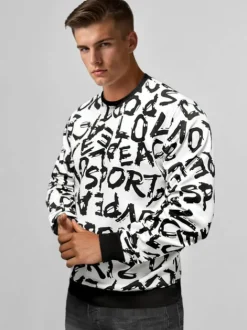 Fashion Herren Sweatshirt JS/8B1191/1 Herren Sweatshirts Mit Print | Sweatshirts Ohne Kapuze