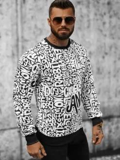Outlet Herren Sweatshirt JS/8B1131/1 Herren Sweatshirts Mit Print | Sweatshirts Ohne Kapuze