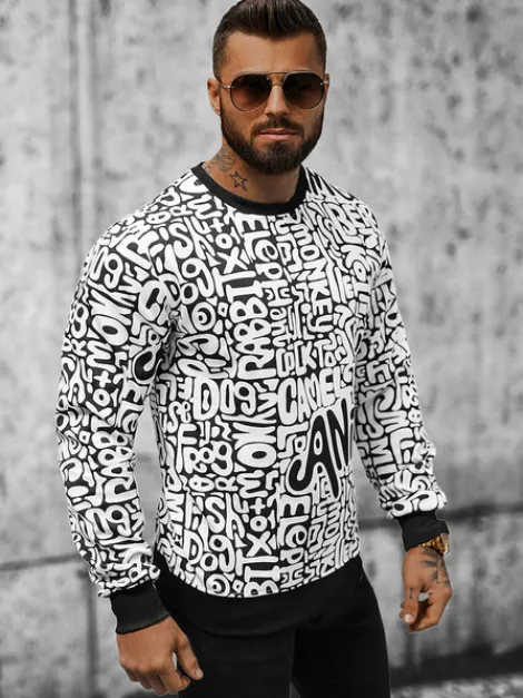 Outlet Herren Sweatshirt JS/8B1131/1 Herren Sweatshirts Mit Print | Sweatshirts Ohne Kapuze