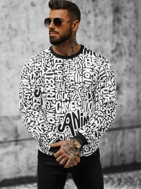 Outlet Herren Sweatshirt JS/8B1131/1 Herren Sweatshirts Mit Print | Sweatshirts Ohne Kapuze