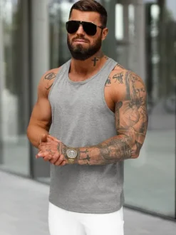 Discount Herren Tank Top Anthrazit JS/99002Z Herren Tank Tops | T-shirts Ohne Print