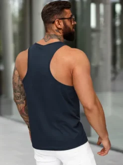 Fashion Herren Tank Top Dunkelblau JS/99002Z Herren Tank Tops | T-shirts Ohne Print