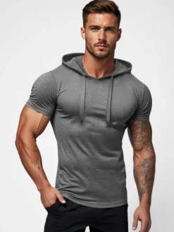 Discount Herren T-shirt Anthrazit JS/8T89/5Z Herren T-shirts Ohne Print | T-shirts Mit Kapuze