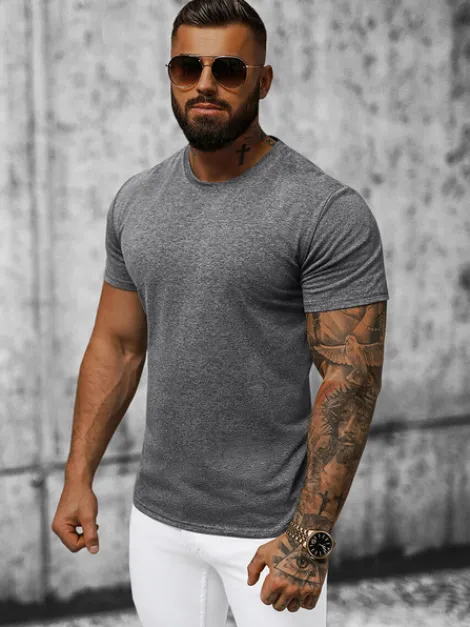 Fashion Herren T-shirt Anthrazit JS/712005/5Z Herren T-shirts Ohne Print