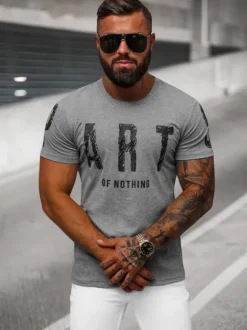 Online Herren T-shirt Anthrazit O/8T1263/5 Herren T-shirts Mit Print