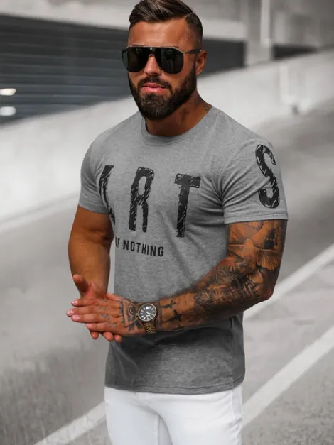 Online Herren T-shirt Anthrazit O/8T1263/5 Herren T-shirts Mit Print