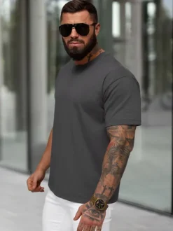 Online Herren T-shirt Anthrazit JS/67T1298/5 Herren T-shirts Ohne Print