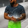 Discount Herren T-shirt Dunkelblau Grün JS/S119/153Z Herren T-shirts Mit Print
