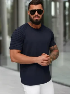 Discount Herren T-shirt Dunkelblau JS/8T88/25Z Herren T-shirts Ohne Print