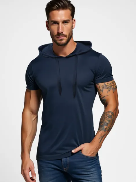 Sale Herren T-shirt Dunkelblau JS/8T89/25Z Herren T-shirts Mit Kapuze | T-shirts Ohne Print