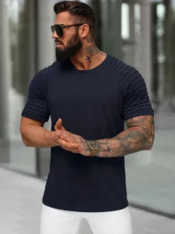 Discount Herren T-shirt Dunkelblau JS/8T88/25Z Herren T-shirts Ohne Print