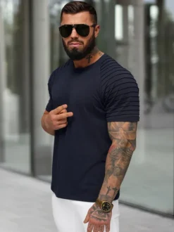 Discount Herren T-shirt Dunkelblau JS/8T88/25Z Herren T-shirts Ohne Print