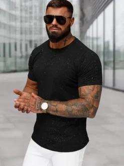 New Herren T-shirt O/QQ1388 Herren T-shirts Mit Print