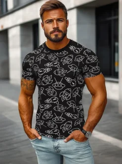 Discount Herren T-shirt JS/8T1197/3Z Herren T-shirts Mit Print