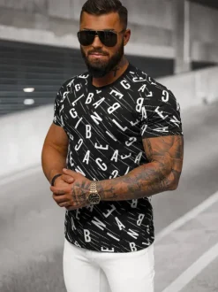 New Herren T-shirt JS/8T1196/3 Herren T-shirts Mit Print