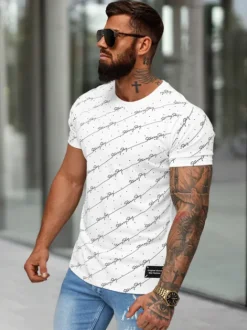 New Herren T-shirt O/QQ1323 Herren T-shirts Mit Print