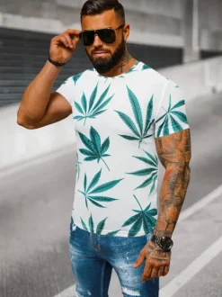 New Herren T-shirt O/BL54 Herren T-shirts Mit Print