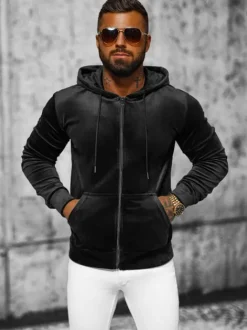 Clearance Herren Velours Kapuzenpullover JS/8B1168/3 Herren Kapuzenpullover | Sweatjacken