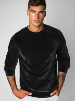 Fashion Herren Velours Sweatshirt JS/8B1166/3 Herren Sweatshirts Ohne Print | Sweatshirts Ohne Kapuze