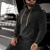 Fashion Herren Velours Trainingsanzug Set O/3C390 Herren Trainingsanzüge Mit Print | Velours Trainingsanzüge
