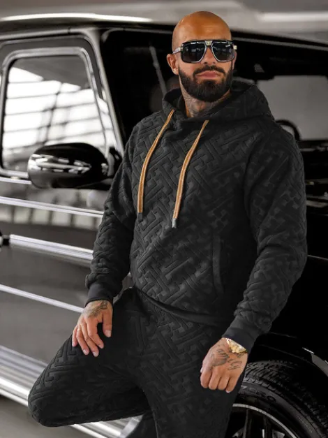 Fashion Herren Velours Trainingsanzug Set O/3C390 Herren Trainingsanzüge Mit Print | Velours Trainingsanzüge