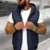Sale Herren Weste Dunkelblau JS/MY88Z Herren Kapuzenwesten | Steppwesten