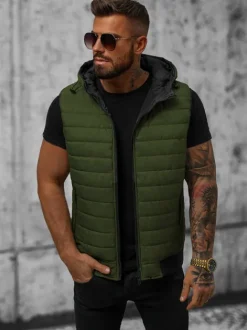 Hot Herren Weste JS/MY88 Herren Kapuzenwesten | Steppwesten