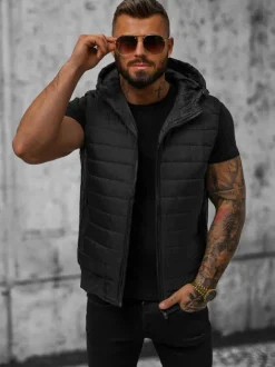 Hot Herren Weste JS/MY88 Herren Kapuzenwesten | Steppwesten