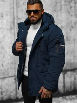 Online Herren Winterjacke Dunkelblau JS/5M718/215 Herren Winterjacken | Jacken