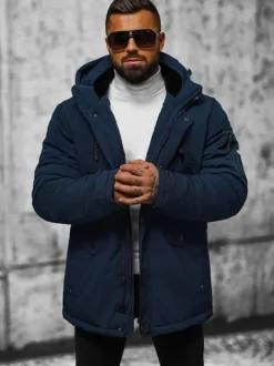 Online Herren Winterjacke Dunkelblau JS/5M718/215 Herren Winterjacken | Jacken