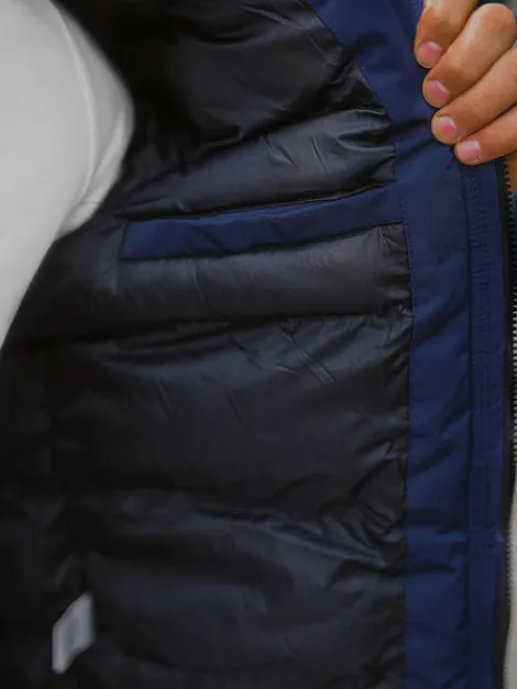 Online Herren Winterjacke Dunkelblau JS/M2019/215 Herren Winterjacken | Jacken