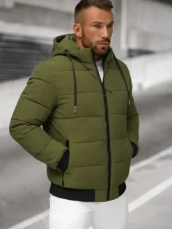 Best Herren Winterjacke Leichtes-Khaki JS/31M5023/62 Herren Steppjacken | Winterjacken