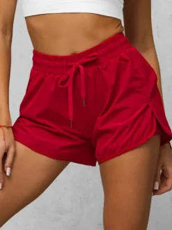 Hot Sportshorts für Damen Dunkelrot JS/XY24015S Damen Trainings Shorts